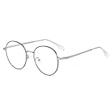 Moda Gafas de Lectura con Montura Redonda para Mujer, Montura de Aleación Que Anti-luz...