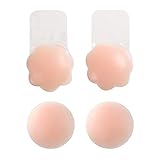 HSAJS Cubierta de Pezón -Pezoneras Adhesivas Silicona Push Up Breast Lift Sujetadores...