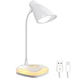 Luz Lectura Recargable USB, Lámpara Escritorio LED con Control Táctil, Flexo de...