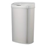 Amazon Basics - Cubo de basura automÃ¡tico de acero inoxidable, rectangular, 50 litros