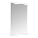 Amazon Basics Espejo para pared rectangular, 60,9 x 91,4 cm - marco estándar, blanco