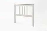 Dogar Cabecero Tabac Pino Macizo, para Cama somier de 90, Color Blanco Translucido...