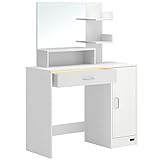CASARIA Tocador de Maquillaje Mesa Cosmética con Espejo Organizador con Cajón...