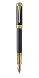 Parker Duofold Prestige, Pluma estilográfica, Azul (Blue Chevron), Plumín mediano
