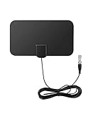 Fasizi Mini antena de TV digital interior 50 millas amplificador de señal de rango F-TV...