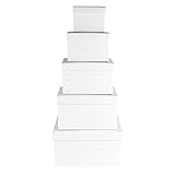 Ideen mit Herz Cajas de regalo con tapa, juego de 5, 5 tamaños diferentes, encastradas,...