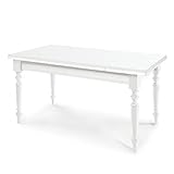 Mar.c.a. Design, Mesa Comedor Extensible, Mesa de Comedor Madera, Color Blanco - Mesa...