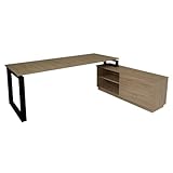 OFILIKE. Mesa Escritorio con Mueble Auxiliar Reversible. Estructura Metálica de Marco...