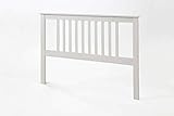 Dogar Cabecero Tabac Pino Macizo, para Cama somier de 135, Color Blanco Translucido...