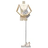 AMSXNOO Maniquí de Costura, Maniquí de Torso Busto Femenino, Vestido Perchero de Señora...