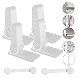 Pestillo Puerta Sin Agujeros, 4 PCS Seguridad Puertas Niños Bloqueo Puerta Pestillo Sin...