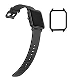 YHC Correa de Repuesto para Xiaomi Amazfit Bip/Bip Lite,con Caja de Reloj (01-Negro)