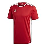 adidas Entrada 51 Camiseta de Fútbol para Hombre de Cuello Redondo en Contraste, Rojo...