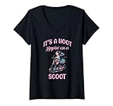 Mujer Patinete con cremallera en un patinete rápido y fresco Camiseta Cuello V