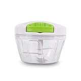 Picadora manual de alimentos con cuerda - Cuenta con 3 cuchillas en acero inoxidable -...