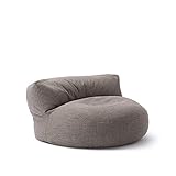 Lumaland Sofá Puff Redondo Grande 320l con Respaldo & Relleno Incluido - Sillón Relax de...
