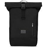 JOHNNY URBAN Mochila Mujer Hombre Negro - Robin Medium - Roll Top Grande para Escolar,...