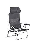 Crespo Gris Oscuro Playa AL 205 Compact Camping Jardín Tumbona Silla Plegable, Aluminio,...