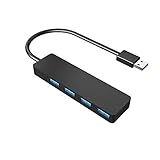 Hub USB 3.0, 4 Puertos USB Extra Delgado Ultraligero, Concentrador de Datos Adaptador USB...