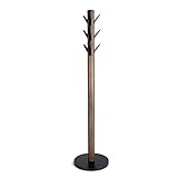 Umbra Flapper Perchero con 9 ganchos abatibles, Madera de caucho, Negro/Nogal