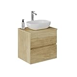 Baikal Mueble de Baño Onyx, 2 cajones, suspendido en Pared, con Lavabo cerámico. Mueble...