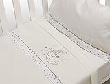 Sabanas 100% Algodón Cuna 60X120 - Color Beige - (Bajera+encimera+Funda Almohada)