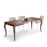 MOBILI FIVER, Mesa Extensible Classico, Color Nogal, Aglomerado y Melamina, Made in Italy