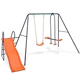 vidaXL Juego de Columpios para Jardín de 3 Piezas Asientos Juguete para Niños Parque...