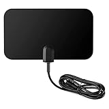 KYYKA Antena de televisión digital HDTV interior plana HD FM UHF – Alcance de 25 millas...