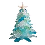 SouiWuzi Hermoso Ã¡rbol de Navidad de Vidrio de mar, Nuevo Cristal Azul Verde Vaso de...