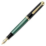 Pelikan Línea Souveraen M800 Clásico Pluma Estilográfica, verde/negro, detalles de oro,...