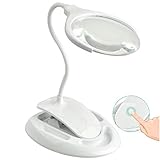 Wresetly Lupa de mano 3 x 8 x iluminada, lámpara LED, lupa recargable con luz para...