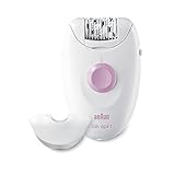 Braun Silképil 1 SE1370 - Depiladora para mujer con cable con un accesorio, blanco/rosa,...