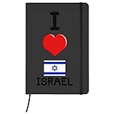 Azeeda A5 'I Love Israel' Negro Cuaderno de Tapa Dura (NB00044357)