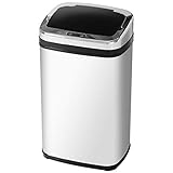 HOMCOM Papelera 30L Cubo Basura con Sensor Detector de Movimiento y Apertura Automático...
