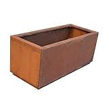 GABIO Macetero Oxidado de 117 x 50 x 50 cm (Largo x Ancho x Alto). Macetero de diseño con...