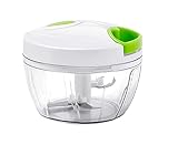 CORTADOR DE ESPECIAS PICADOR DE AJOS MANUAL CON CUERDA 3 CUCHILLA DE ACERO INOXIDABLE AJO...