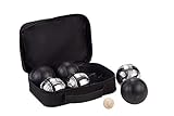 Weiblespiele 010207 - Juego de bolas de petanca (6 unidades), color negro y plateado