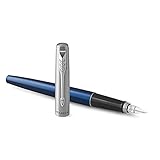 PARKER JOTTER - Pluma Estilográfica, de Color Azul Real y Tinta Azul, con Cuerpo de Metal...
