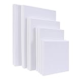 GOBBIS Rollo Lienzo,Tela De Lienzo 10 unids Blanco Blanco Tableros de Arte en Blanco Marco...