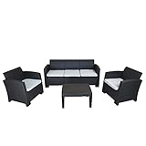 CHILLVERT KCH447 - Conjunto de Jardín Salerno 1 Sofá 3 Plazas + 2 Sillones + 1 Mesa...