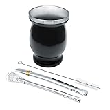 NERTHUS FIH 851 - Kit de Mate con Vaso de Doble Pared de Acero Inoxidable de 250 ml + dos...