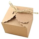 50 Piezas Cajas de Regalo Kraft Vintage, Caja Kraft para Fiestas, Cajas para Chuches de...