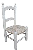 Silla Infantil Asiento Tejido con Enea. Madera al Natural para Posterior Pintado.