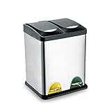 SENWEI Cubo de Basura y Reciclaje Recolector de Bote de Basura de Doble Compartimento,...
