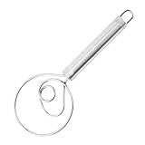 Batidor de masa danés de acero inoxidable estilo holandés para masa de pan de madera Ha...