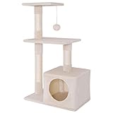 lionto Árbol rascador árbol para Escalar árbol rascador para Gatos Altura 85 cm Beige