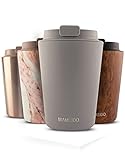 MAMEIDO Taza termica 350ml Taupe Grey - Termo café para llevar acero inox sin BPA,...