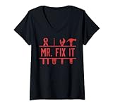 Mujer Mr Fix It - Herramientas divertidas para el día del padre Camiseta Cuello V