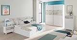 Miroytengo Pack Muebles Dormitorio Matrimonio Vintage (Cama + cabecero + 2 mesitas +...